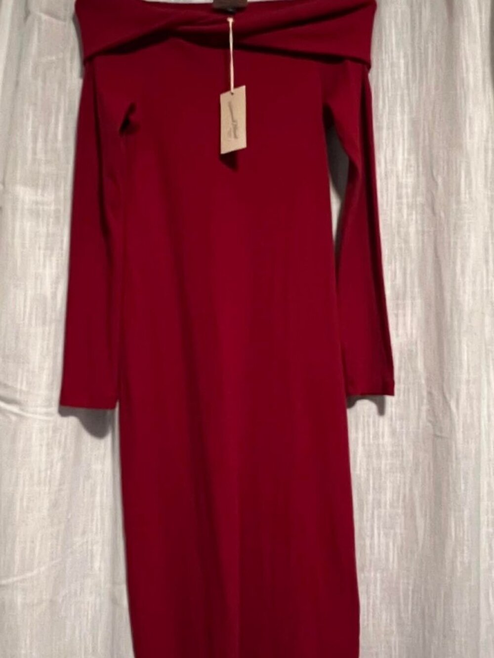NWT Universal Thread Long Sleeve Midi Dress Knit Ruby Red Size S